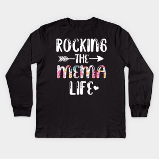 Rocking The Mema Life Family Matching Mother's Day Gifts Kids Long Sleeve T-Shirt